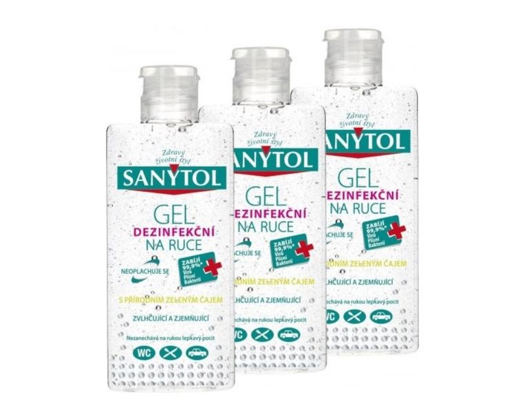 Sanytol dezinfekční gel na ruce 75 ml 3-balení