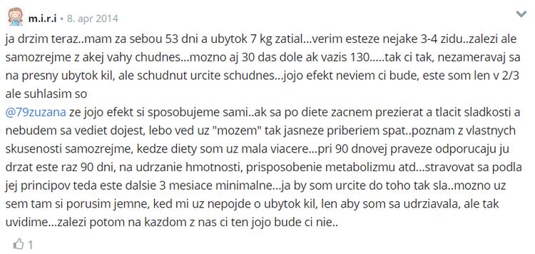 Zkušenosti s 90 denní dietou (www.modrykonik.sk)