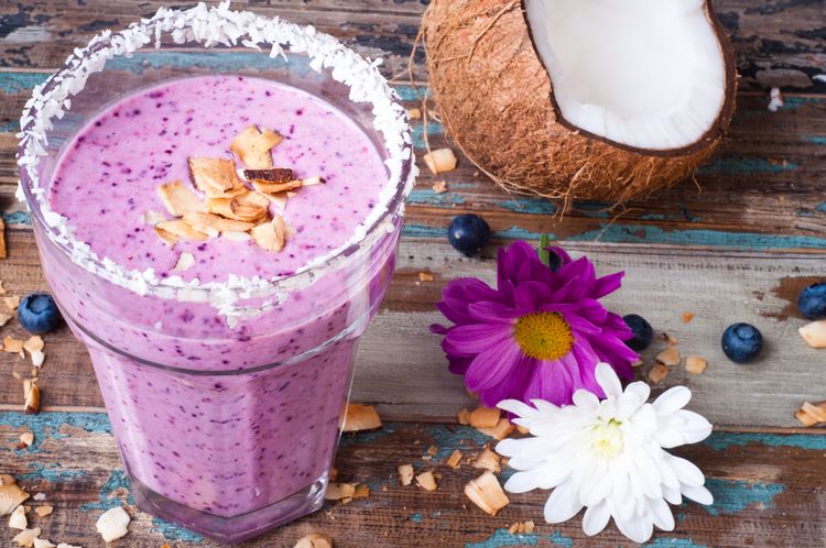 Borůvkové smoothie s kokosovým mlékem