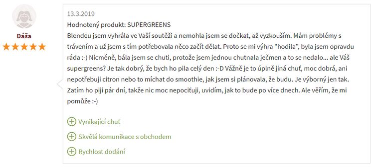 Zkušenosti s Blendea Supergreens