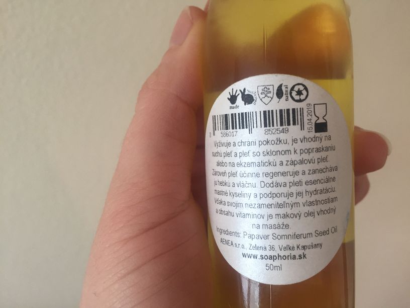 Účinky makového oleje Soaphoria Organic