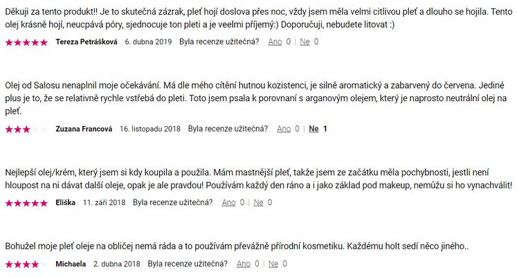 Zkušenosti s používáním šípkového oleje