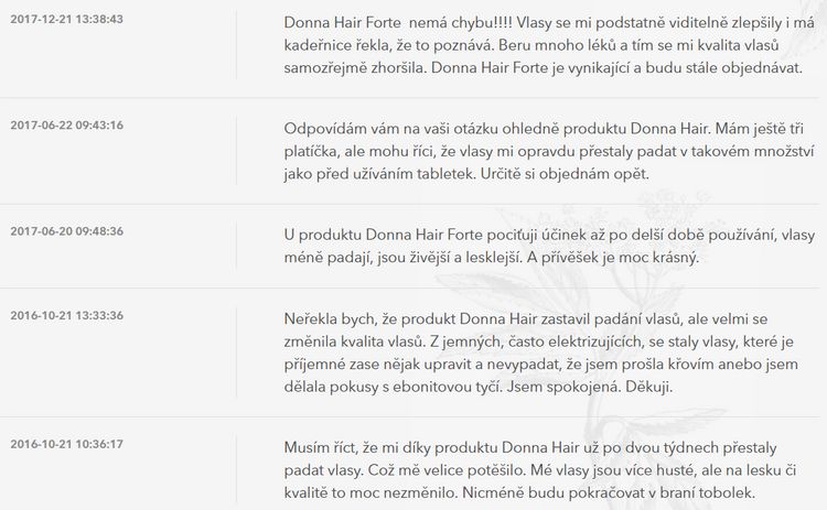 Pozitivní recenze Donna Hair