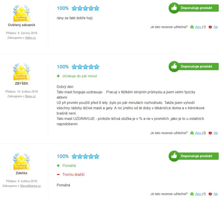 Recenze a zkušenosti s mastí s kostivalem lékařským Traumaplant