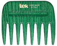 Tek AFRO COMB hřeben s širokými zuby zelený