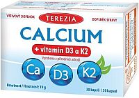 Calcium + vitamin D3 a K2 30 kapslí