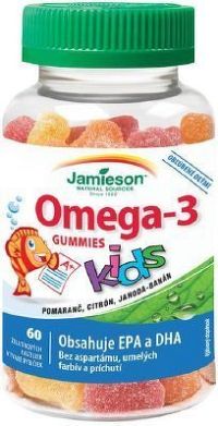 JAMIESON Omega-3 Kids Gummies želatin.pastil.60ks