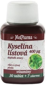 MedPharma Kyselina listová 400mcg tbl.37