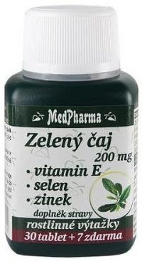 MedPharma Zelený čaj 200mg vit.E+Se+Zn tbl.37