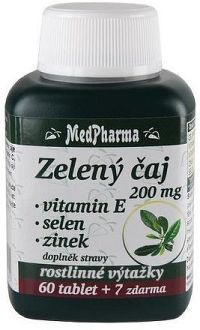 MedPharma Zelený čaj 200mg vit.E+Se+Zn tbl.67