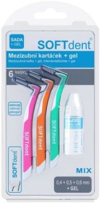 Mezizubní kartáčky MIX 6ks+gel SOFTdent