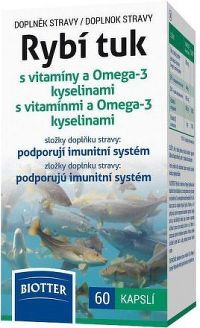 Rybí tuk s vitamíny a Omega-3 kyselinami cps.60