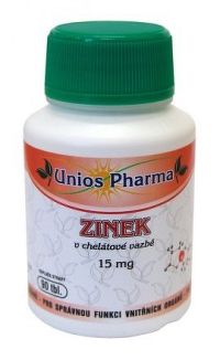 Uniospharma Zinek 15mg v chelát.vazbě tbl.90