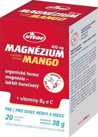 Vitar Magnezium 400mg + vit.B6 + vit.C 20 sáčků