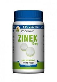 Zinek 15mg tbl.30+15 Bio-Pharma