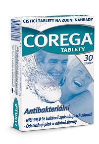 Corega Tablety Antibakteriální, 30 ks