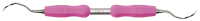 Deppeler Smart Scaling oboustranná kyreta meziální/distální DSS2ADEP s růžovými návleky (11/12 + 13/14)