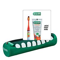 GUM JUNIOR sada na čištění zubů v penálu pro školáky
