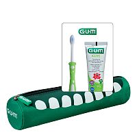 GUM KIDS sada na čištění zubů v penálu pro předškoláky