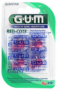 GUM Red Cote tablety pro indikaci zubního plaku, 12 ks