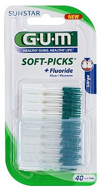 GUM Soft-Picks Large masážní mezizubní kartáčky s fluoridy, ISO 2, 40 ks