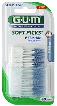 GUM Soft-Picks X-Large masážní mezizubní kartáčky s fluoridy, ISO 4, 40 ks
