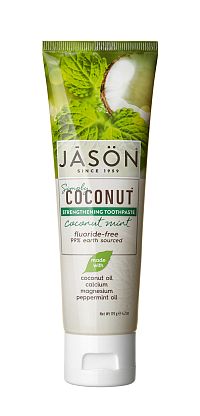 Jason Simply Strengthening coconut mint zubní pasta s kokosovým olejem a bez fluoridů, 119 g
