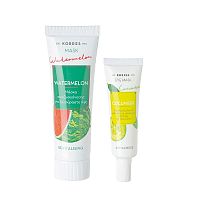 KORRES Beauty Shots revitalizační maska s melounem, 18 ml + okurková zklidňující maska na oči, 8 ml