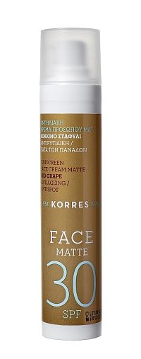 KORRES Red Grape Sunscreen Face Cream Matte SPF30 - zmatňující opalovací krém na obličej, 50 ml