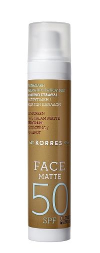 KORRES Red Grape Sunscreen Face Cream Matte SPF50 - zmatňující opalovací krém na obličej, 50 ml
