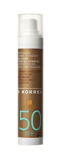 KORRES Red Grape Tinted - Tónovaný pleťový krém proti pigmentovým skvrnám SPF50, 50 ml