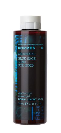 KORRES sprchový gel s parfemací - Šalvěj / Limetka / Jedlové dřevo, 250 ml