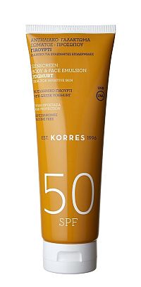 KORRES Yoghurt Sunscreen Face & Body Emulsion SPF50 - opalovací emulze na obličej a tělo, 250 ml