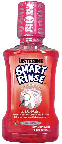 Listerine Smart Rinse Berry ústní voda pro děti 6 až 12 let, 250 ml