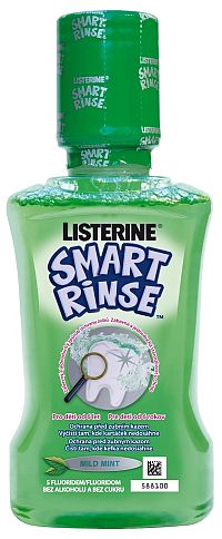 Listerine Smart Rinse Mild Mint ústní voda s fluoridy pro děti od 6 do 12 let, 250 ml