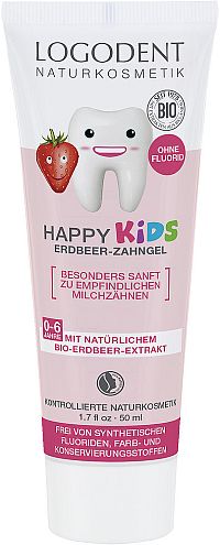LOGODENT Happy Kids zubní gel BIO, jahoda, 50 ml