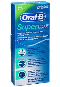 Oral-B Superfloss ortodontická zubní nit, MINT, 50 ks