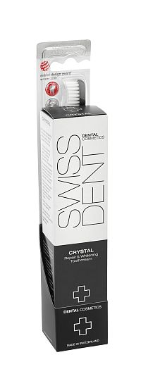 SWISSDENT DUO CRYSTAL sada - regenerační zubní krém, 50 ml + kartáček GENTLE Extra Soft zdarma
