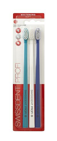 SWISSDENT WHITENING zubní kartáčky Soft (2+1 zdarma), ZURICH