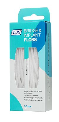 TePe Bridge & Implant Floss zubní nit, 30 ks vláken