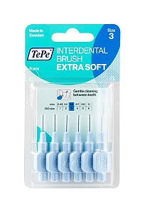 TePe Extra soft mezizubní kartáčky 0,6 mm, světle modré, 6 ks