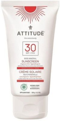 100 % minerální opalovací krém ATTITUDE (SPF 30) bez vůně 150 g