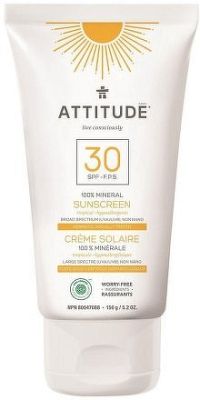 100 % minerální opalovací krém ATTITUDE  (SPF 30 ) s vůní Tropical 150 g