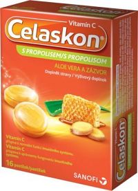 Celaskon s propol. aloe vera a zázvor 16 pastilek