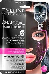 Charcoal - Hydratační pleťová textilní maska s uhlím