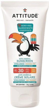 Dětský 100 % minerální opalovací krém (SPF 30) bez vůně 75 g