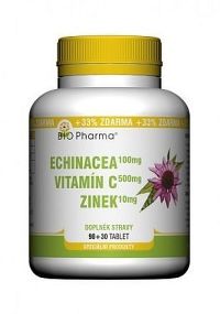 Echinacea 100mg+VitamínC 500mg+Zinek10mg tbl.90+30