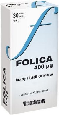 Folica 400ug -tablety s kyselinou listovou tbl.30