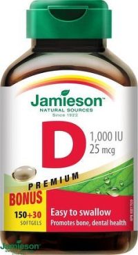 JAMIESON Vitamín D3 1000 IU cps.180
