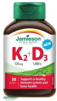 JAMIESON Vitamíny K2 120mcg a D3 1000 IU cps.30